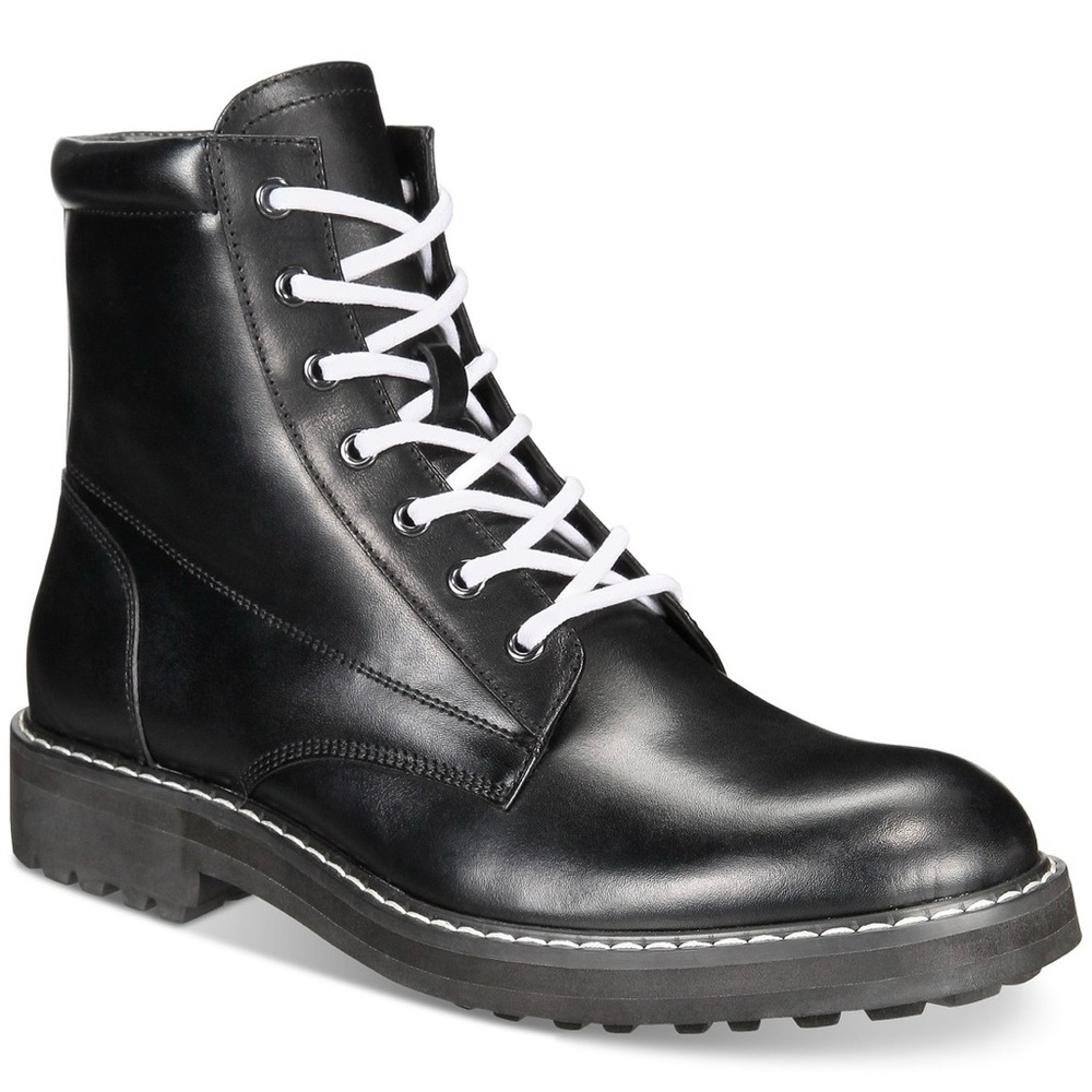 INC International Concepts Mens Womens Ivan Lace-up Boot Leather  Ankle 7 M